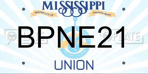 BPNE21 Mississippi License Plate