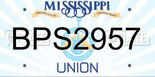 BPS2957 Mississippi License Plate