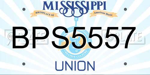BPS5557 Mississippi License Plate