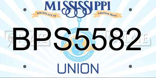 BPS5582 Mississippi License Plate