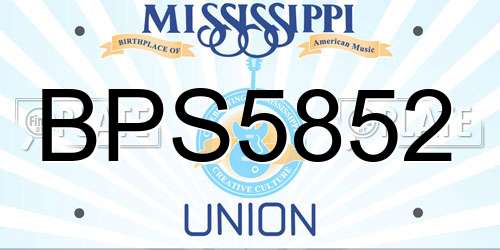 BPS5852 Mississippi License Plate