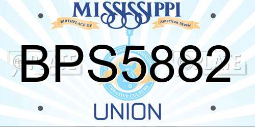 BPS5882 Mississippi License Plate