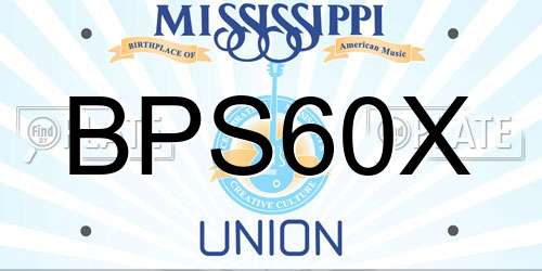 BPS60X Mississippi License Plate