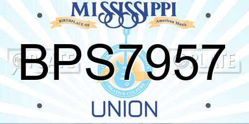 BPS7957 Mississippi License Plate