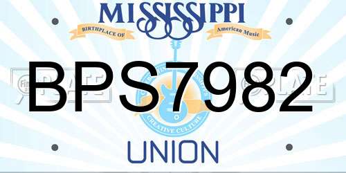 BPS7982 Mississippi License Plate