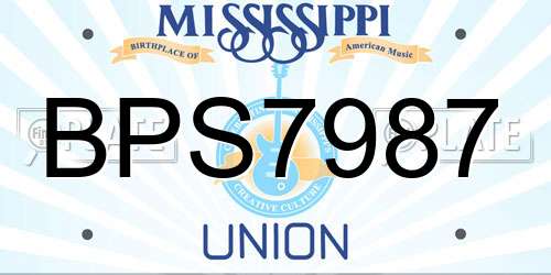 BPS7987 Mississippi License Plate