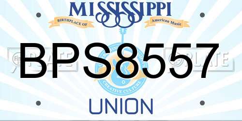 BPS8557 Mississippi License Plate