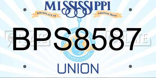 BPS8587 Mississippi License Plate