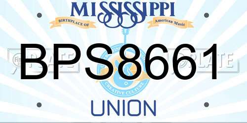 BPS8661 Mississippi License Plate