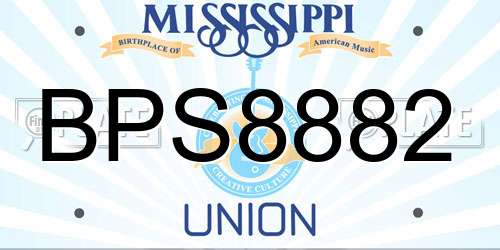 BPS8882 Mississippi License Plate