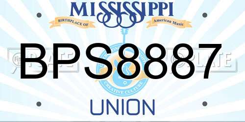 BPS8887 Mississippi License Plate