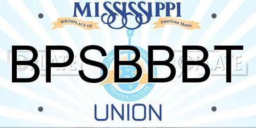 BPSBBBT Mississippi License Plate