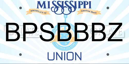 BPSBBBZ Mississippi License Plate