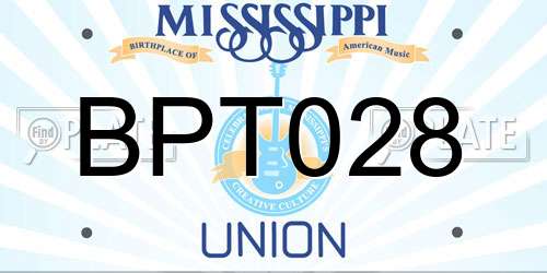 BPT028 Mississippi License Plate