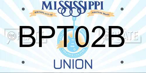 BPT02B Mississippi License Plate