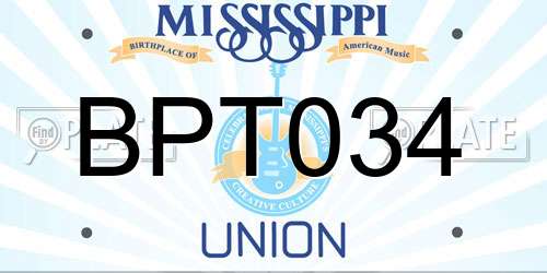 BPT034 Mississippi License Plate