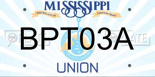 BPT03A Mississippi License Plate