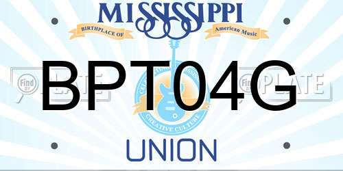 BPT04G Mississippi License Plate