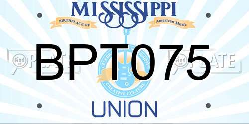 BPT075 Mississippi License Plate
