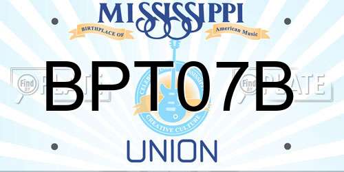 BPT07B Mississippi License Plate