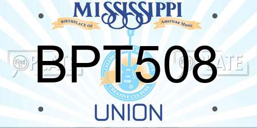 BPT508 Mississippi License Plate