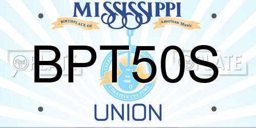 BPT50S Mississippi License Plate