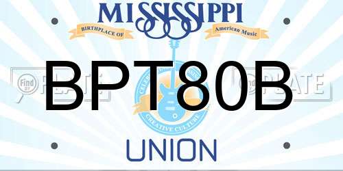 BPT80B Mississippi License Plate