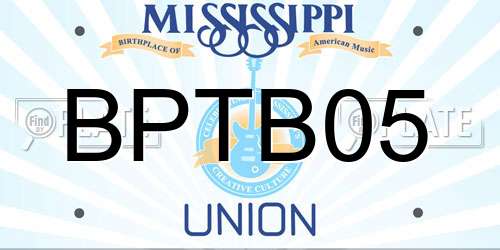 BPTB05 Mississippi License Plate