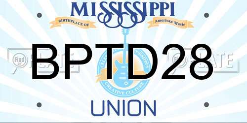 BPTD28 Mississippi License Plate