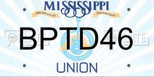 BPTD46 Mississippi License Plate