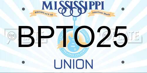 BPTO25 Mississippi License Plate