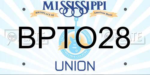 BPTO28 Mississippi License Plate