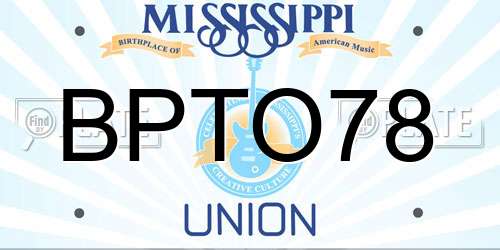 BPTO78 Mississippi License Plate