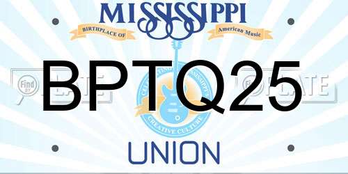 BPTQ25 Mississippi License Plate