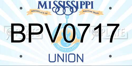 BPV0717 Mississippi License Plate