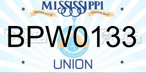 BPW0133 Mississippi License Plate