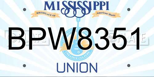 BPW8351 Mississippi License Plate