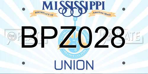 BPZ028 Mississippi License Plate