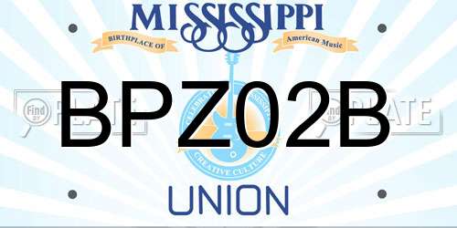 BPZ02B Mississippi License Plate