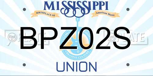 BPZ02S Mississippi License Plate