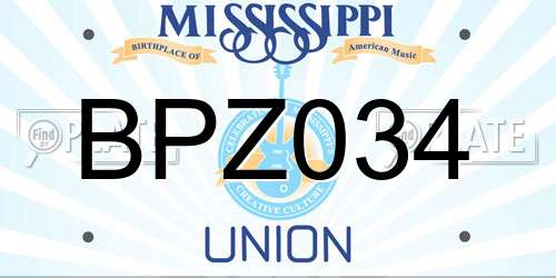 BPZ034 Mississippi License Plate