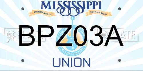 BPZ03A Mississippi License Plate