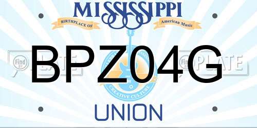 BPZ04G Mississippi License Plate