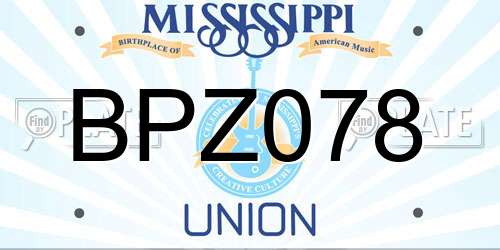 BPZ078 Mississippi License Plate