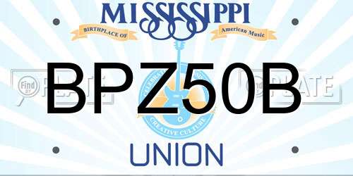 BPZ50B Mississippi License Plate