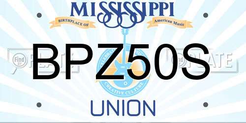 BPZ50S Mississippi License Plate