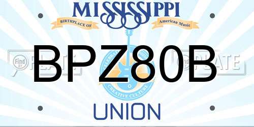 BPZ80B Mississippi License Plate