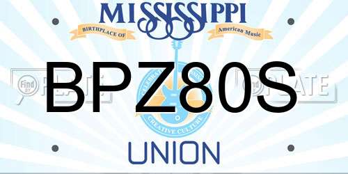 BPZ80S Mississippi License Plate