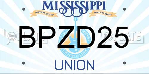 BPZD25 Mississippi License Plate