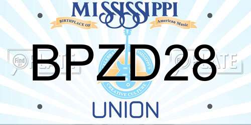 BPZD28 Mississippi License Plate